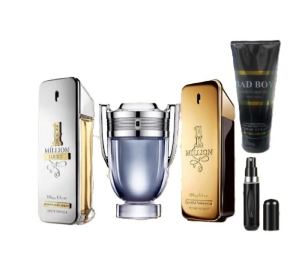 Promo Caballero X3 – One Million Lucky, Invictus, One Million + Perfumero Recargable + Crema Perfumada 200ml
