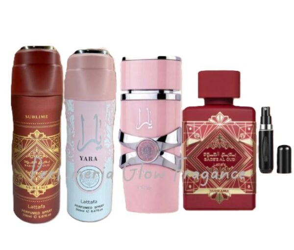 Promo 2 Perfumes Lattafa Sublime Estuche + Yara + 2 Spray de 200ml + Perfumero Recargable