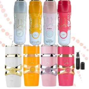 Promo 1.1 – 4 Perfumes Yara + 4 Spray de 200ml + Perfumero Recargable