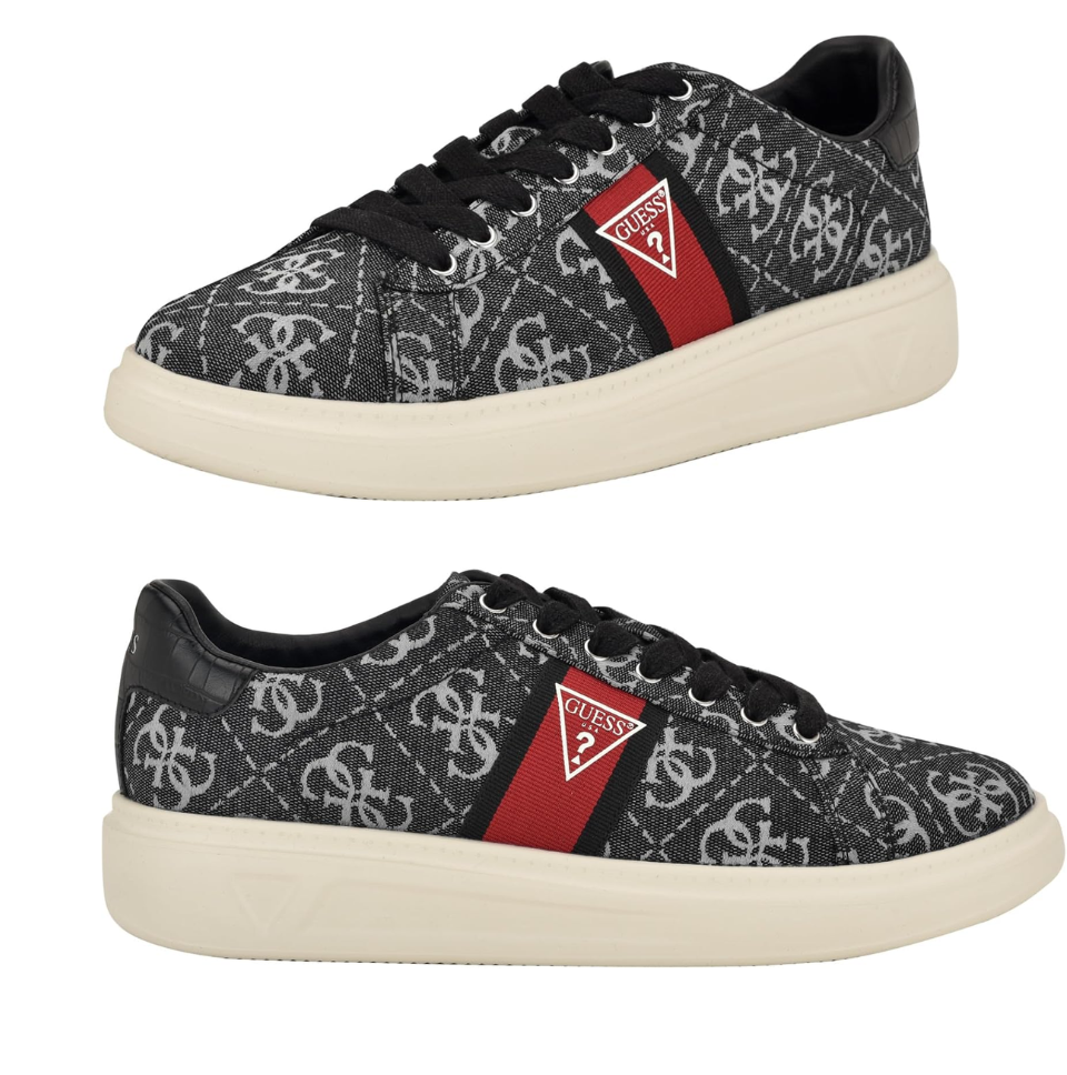 Tenis Guess Caffen Hombre – Negro Logo Multi - Imagen 3