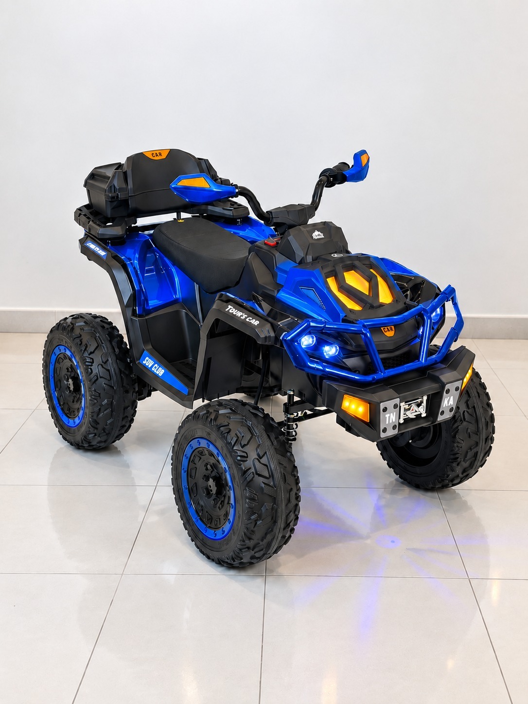 Cuatrimoto Mediana Todoterreno 12V con 4 Motores, Bluetooth y Asiento en Cuero