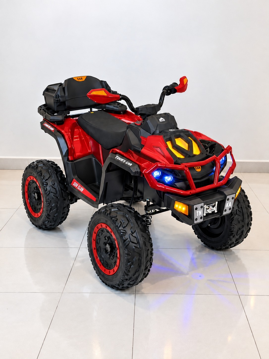 Cuatrimoto Mediana Todoterreno 12V con 4 Motores, Bluetooth y Asiento en Cuero