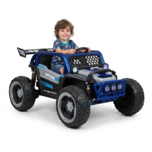 Carro Eléctrico Infantil Campero WILLY 12V con 4 Motores, Bluetooth y Asiento en Cuero