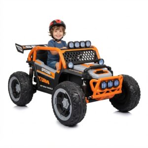 Carro Eléctrico Infantil Campero WILLY 12V con 4 Motores, Bluetooth y Asiento en Cuero