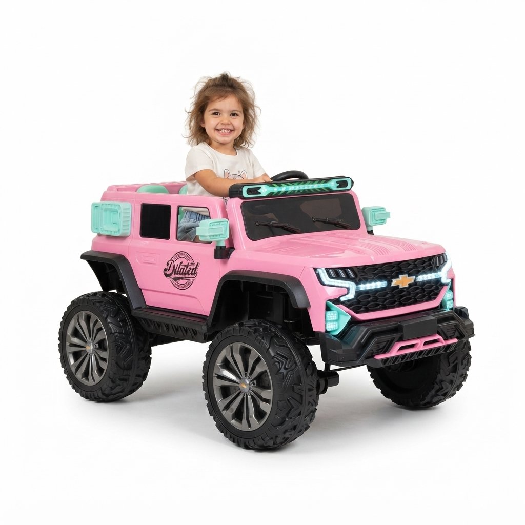 Carro Eléctrico Infantil Chevrolet 12V con Bluetooth, USB y Asiento en Cuero