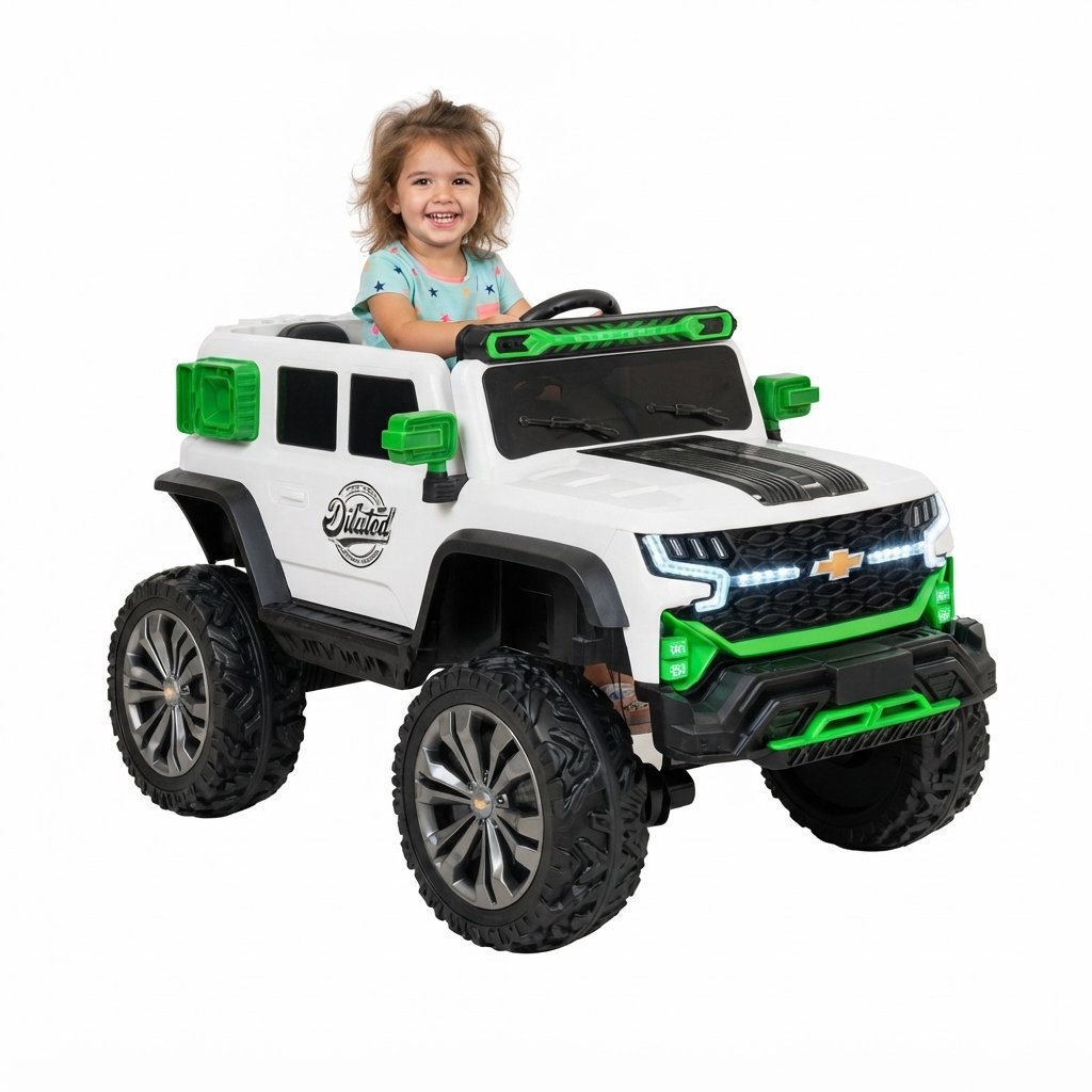 Carro Eléctrico Infantil Chevrolet 12V con Bluetooth, USB y Asiento en Cuero