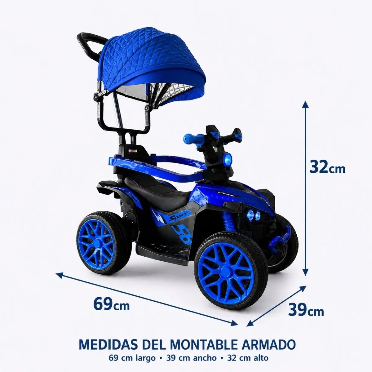 Montable Eléctrico Infantil 3 en 1 con Control Remoto, Bluetooth y Luces LED - Imagen 2