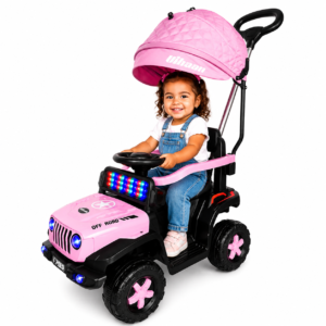 Carro Paseador Rubicon 3 en 1 Giratorio con Capota y Luces LED para Niños 1–4 Años