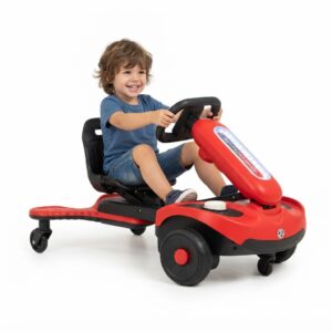 Carro Montable Infantil 360° con Control Remoto, Asiento Cómodo y Altura Ajustable