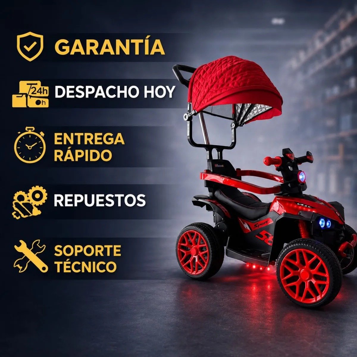 Montable Eléctrico Infantil 3 en 1 con Control Remoto, Bluetooth y Luces LED - Imagen 3