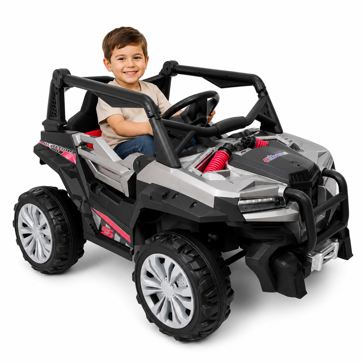 Carro Montable Eléctrico Infantil Razer 12V con 5 Motores, Control Remoto y Llantas de Goma