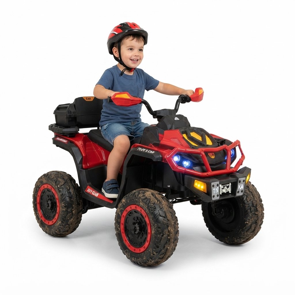 Cuatrimoto Mediana Todoterreno 12V con 4 Motores, Bluetooth y Asiento en Cuero - Imagen 2