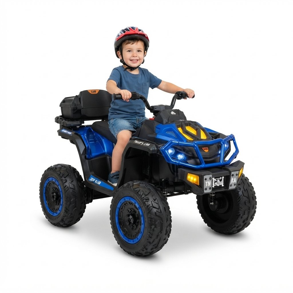 Cuatrimoto Mediana Todoterreno 12V con 4 Motores, Bluetooth y Asiento en Cuero - Imagen 2