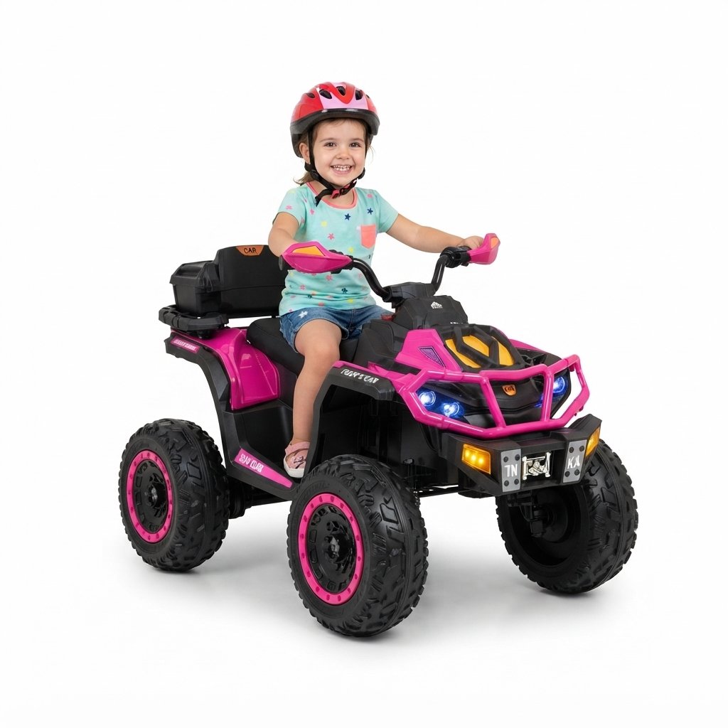 Cuatrimoto Mediana Todoterreno 12V con 4 Motores, Bluetooth y Asiento en Cuero - Imagen 2