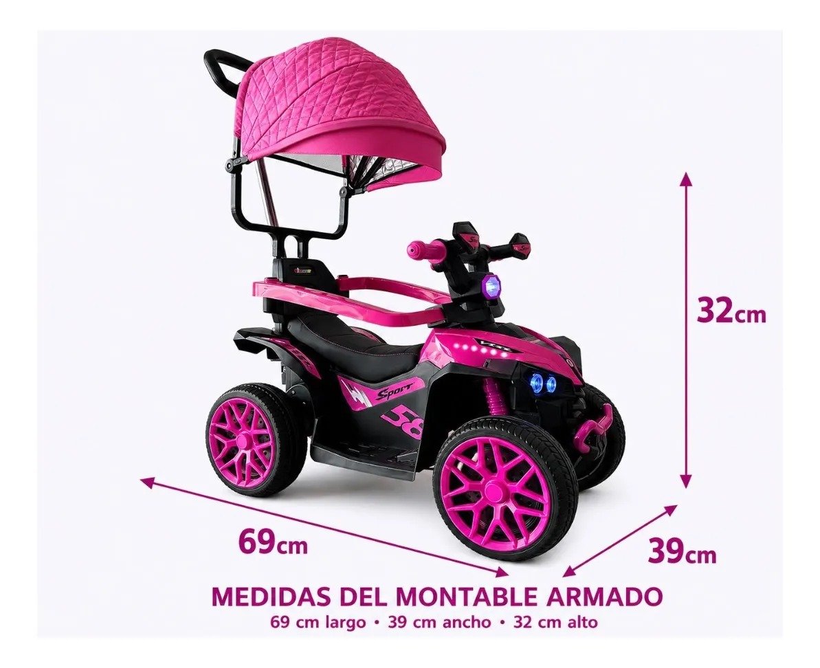 Montable Eléctrico Infantil 3 en 1 con Control Remoto, Bluetooth y Luces LED - Imagen 4