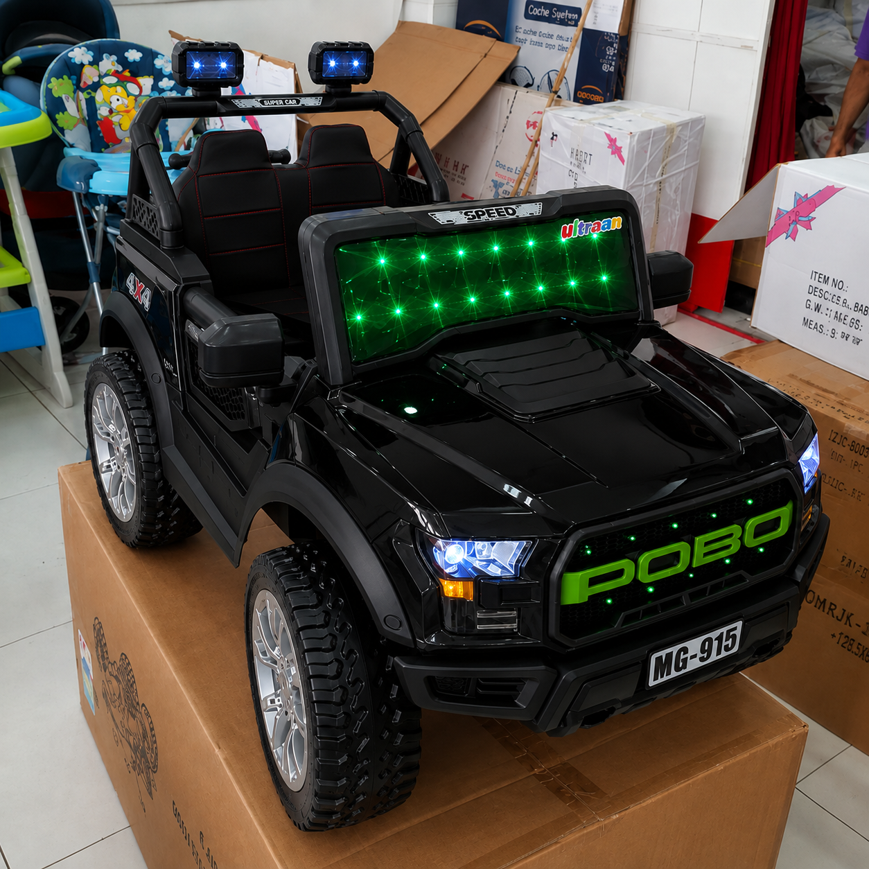 Carro Eléctrico Infantil 12V con Control Remoto y Luces LED - Imagen 4