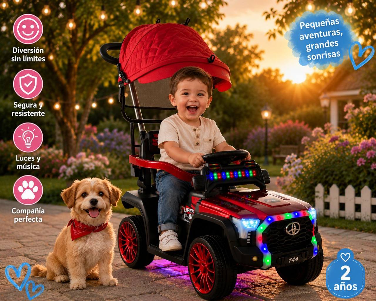 Super Carro Montable Eléctrico Toyota con Control Remoto - Luces led - Imagen 6