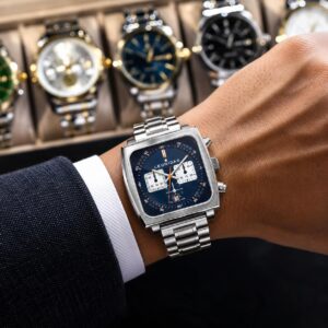 Reloj Leonidas 2182 Cuadrado hombre cronógrafo acero inoxidable