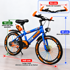 Bicicleta Infantil Estilo Mate Rin 20 con Freno de Disco y Lámpara Frontal