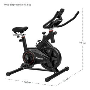 Bicicleta Fija Spinning Estática 8 kg con Pantalla Multifuncional y Ajustes Personalizados